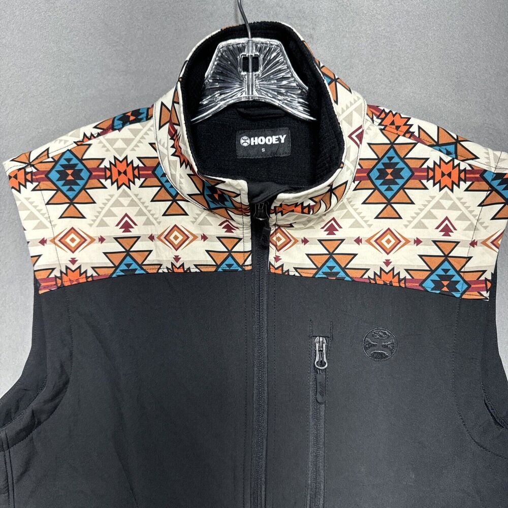 Hooey Black and Multicolor Patterned Vest